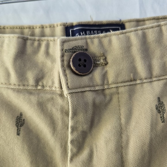 GH Bass Co Cactus Print Cotton Shorts Men's 36 Tan Preppy Classic Fun Theme - Picture 2 of 11